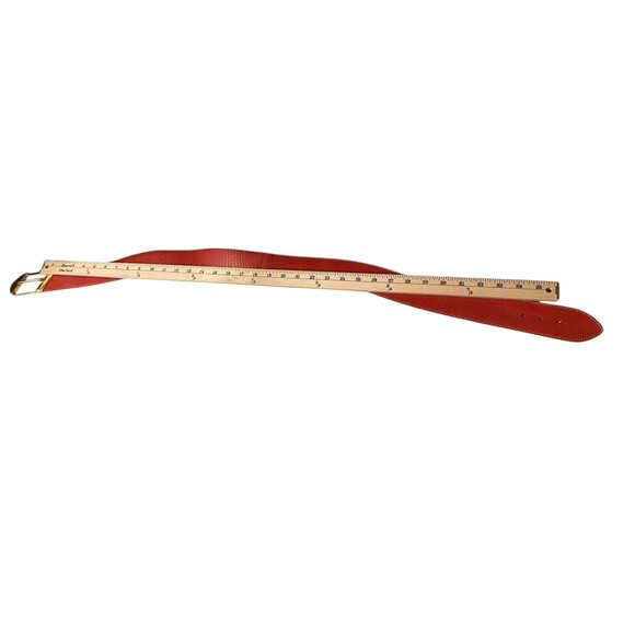 Vintage Callison Red Leather Belt Gold Tone Buckle Women's Large Retro USA Made - Picture 8 of 8